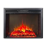 FIREBLAZE Electric Fireplace Sparta 26 inch - Flat Front Glass LED Fireplace Insert with Remote Control - Adjustable Heating, Sound, Brightness, Timer - 2-Way Recessed Installation - Heats 400 sq ft