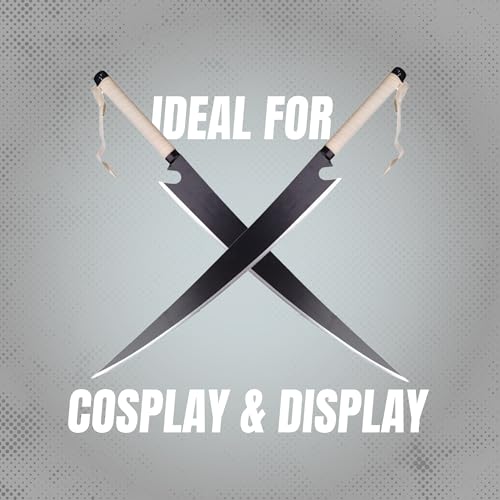 Image of OFFO Ichigo Zangetsu Shikai Katana Replica - 100cm Cleaver-Style Zanpakuto Sword from Bleach Anime - Ichigo Kurosaki's First Blade for Cosplay, Collectors, Display & Gifting