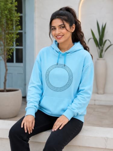 Image of Women's Luxury Rhinestone Geometric Circle Pullover Hoodies for Women