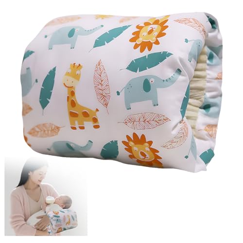 Image of MKXPWMKS Cozy Cradle Pillow, Cozy Cradle Arm Pillow, Baby Nursing Pillow Head Support Pillow for Breastfeeding Bottle Feeding (Deer Elephants)