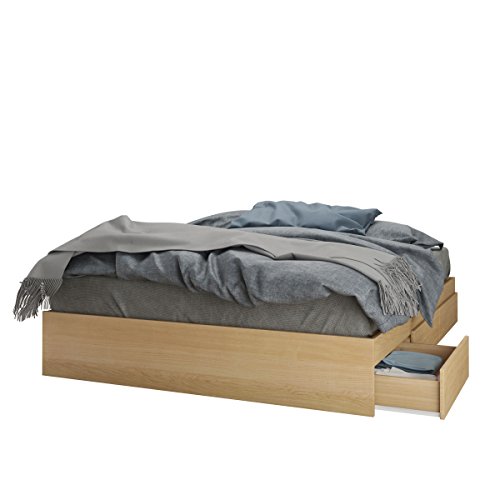 Nexera 3-Drawer Queen Storage Bed, Natural Maple