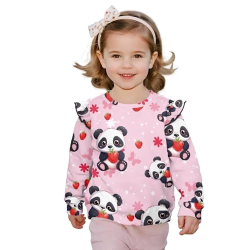 Girls Winter Clothes Cute Animal Long Sleeve Shirts for Girls Ruffled Crewneck Sweatshirts Toddler Girl