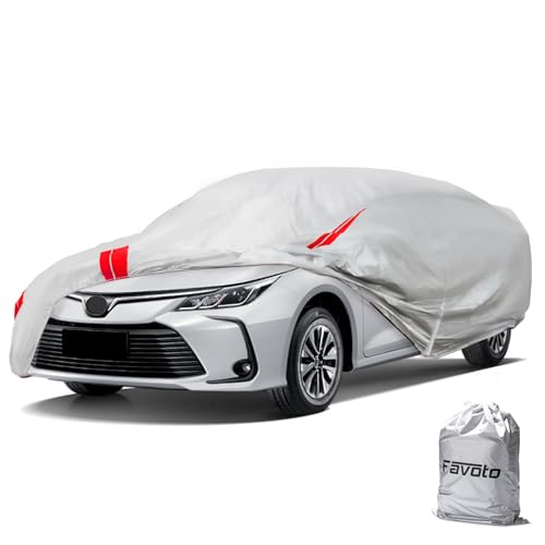 Image of Car Cover Custom Fit for Toyota Corolla 1996-2026, Honda Civic 1991-2026 | Car Cover Waterproof Outdoor Heavy Duty Windproof Car Tarp with Reflective Strips All Weather Snow Sun UV Protection