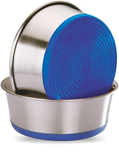 set of 2 Elton Heavy/Premium Dog Bowls (Blue/Red/Black or Green) Export Quality with 100% Silicon Bonded Rubber Base Stainless Steel Dog Food Bowl Feeder Bowls Pet Bowl for Feeding Dogs Cats and Pets (Medium 1.2 L) (B07HB268LL) Amazon Price History, Amazon Price Tracker