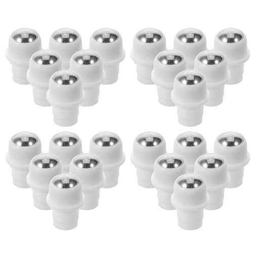 MUSISALY 50 Piezas Tapas de Repuesto para Botellas Rodillo Bola de Acero Gruesa, Inserto Sellado Antidesbordamiento, Pack de 50 Unidades para Aceites Esenciales, Fragancias y Aromaterapia