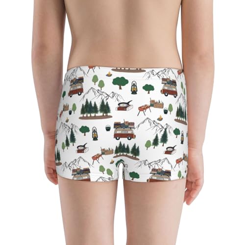 Boys' Cotton Boxer Brief Soft Underwear-Camping Caravan3