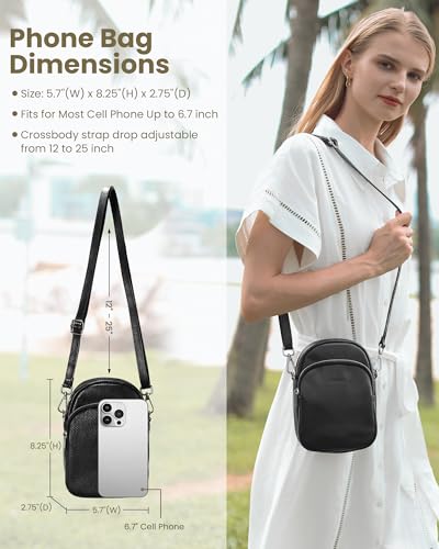 befen Genuine Leather Small Crossbody Bags for Women Trendy Travel Cell Phone Wallet Purses with RFID Blocking Card Slots4
