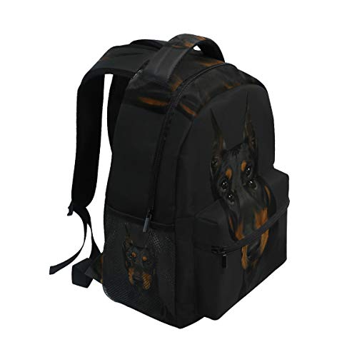 AUUXVA TropicalLife Doberman Pinscher Dog Backpacks School Bookbag Shoulder Backpack Hiking Travel Daypack Casual Bags3