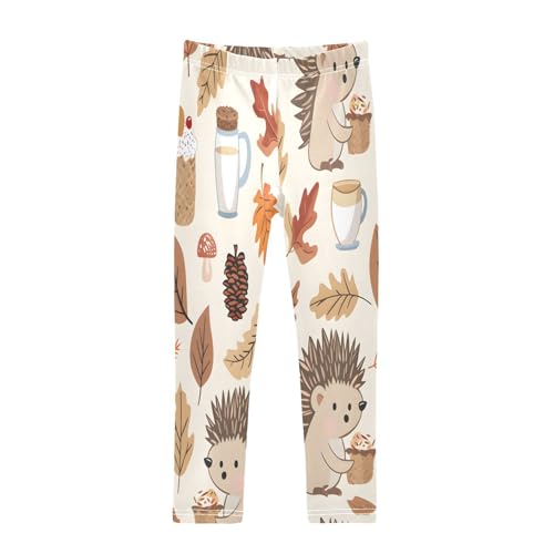Bolaz Toddler Girls Leggings Printed Yoga Pants Leggings Hedgehog Cup for Kids