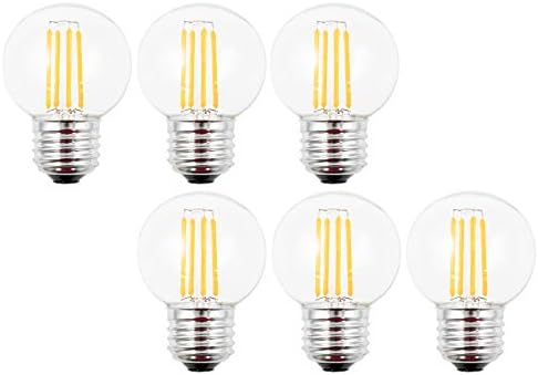 KLED LED Vintage Edison Bulb, Dimmable, G16.5 2W (20W Equivalent), 200 Lumen, 2700K (Warm White), LED Filament Bulb, Medium Base E26, CRI 85+, 110-120v, UL-Listed (6 Pack) (2)
