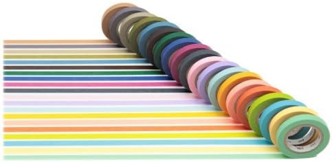2 X 1 X Mt Washi Masking Tapes Set of 20 - Bright & Cool Colors