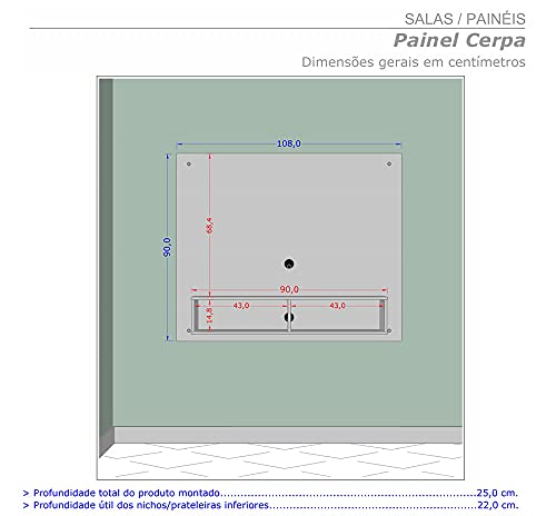 Painel para TV até 39 Polegadas Dubai Siena Móveis Branco