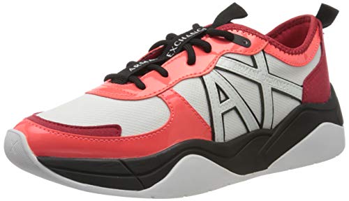 Armani Exchange Chunky Sneakers, Zapatillas para Mujer, Multicolor (Orange+Coral D957), 37 EU