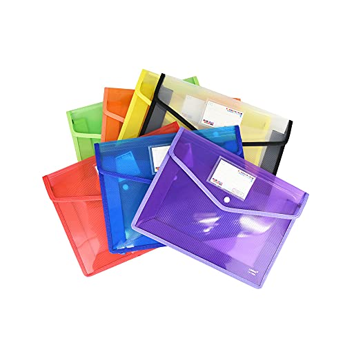 Amazon | カラフルファイルケース A4サイズ クリア 色別収納 書類入れ