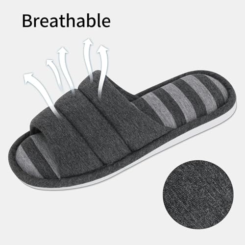 Indoor Soft Slippers For Women Men Open Toe House Slippers Bedroom Slides Breathable Memory Foam Flat Shoes2