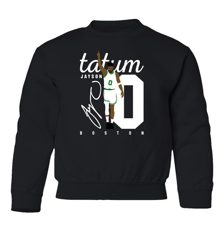 Boston Fans Basketball Star Player Tatum Youth Crewneck Sweatshirt