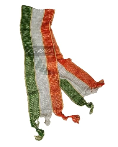 Image of Men /Boys Tiranga /Flag /Tricolor Dupatta /Stole With Tassels (Free Size)