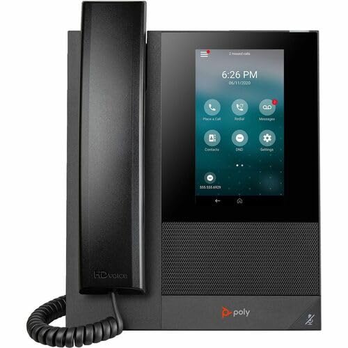 Poly CCX 400 IP Phone - Corded - Corded - Wall Mountable, Desktop - Black - 24 x Total Line - VoIP - 2 x Network (RJ-45) - PoE Ports (Renewed)