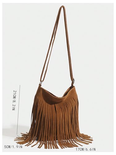GORGLITTER Women's Western Fringe Bag Cowgirl Purse Faux Suede Crossbody Bag with Tassel2