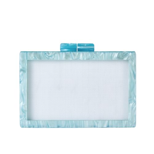 Image of RomanticDesign Women Acrylic Handbag Rattan Woven Pattern Square Box Crossbody Handbag Shoulder Bag Chain Purse