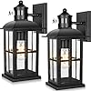 2 Packs Motion Sensor Wall Lights, Dusk to Dawn Outdoor Lighting, LED Exterior Lantern Fixtures Wall Sconce, Anti-Rust Porch Light Fixtures, Wall Mount for Garage, Doorway, 100% Aluminum, Waterproof