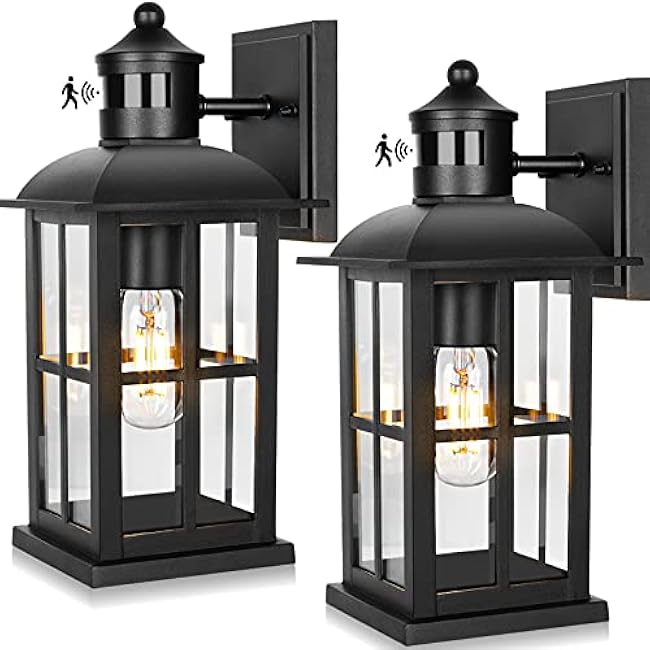 13in Porch Lights Outdoor Light Fixtures Exterior Wall Lanterns Sconce Lighting Black
