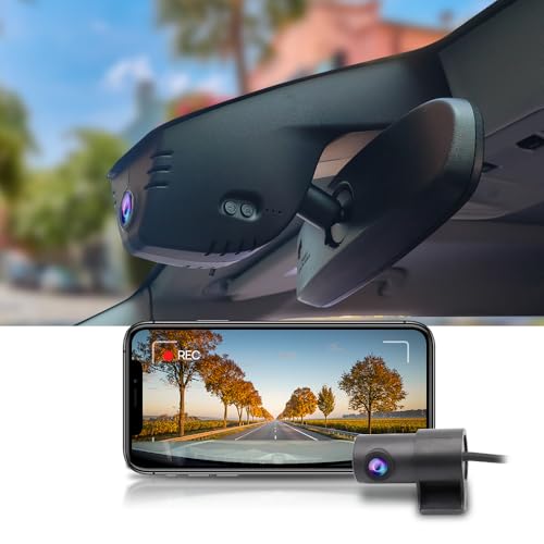 Fitcamx Front 4K+Rear 1080P Dash Cam Adapts for Chevy Traverse 2019-2023 with Auto-Dimming (HD2-9808), OEM Look, 2 Way HD Video, WiFi & APP, Loop Recording, Gravity Sensor, Easy to Use, 128GB Card