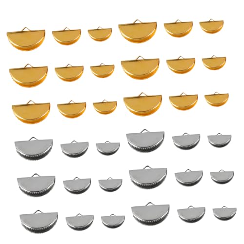 ERINGOGO 300pcs Jewelry Connectors DIY Jewelry Making Crimp Ends Beads for Necklace Bracelet Anklet DIY Supplies