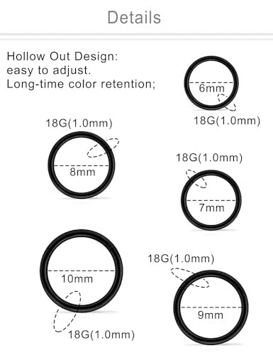 Dyknasz 10PCS 20G/18G Surgical Steel Hinged Clicker Segment Nose Rings Hoops Septum Lip Ring Hoop Cartilage Tragus Helix Sleeper Earrings Piercing Jewelry for Women Men 6mm 7mm 8mm 9mm 10mm2