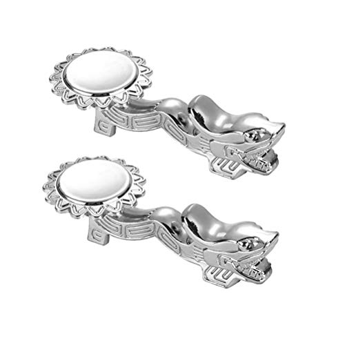 DOITOOL 2pcs Chopsticks Holder Alloy Retro Dragon Head Chopsticks Rack Knife Spoon Fork Stand (Silver)