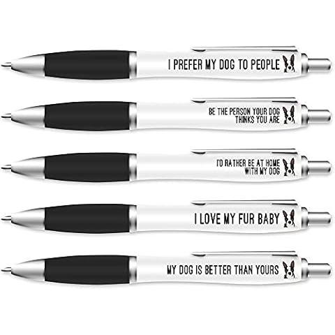 Silly Sentiments 5 Pack of Ballpoint Pens - Dog Pen Set - For Colleague's Birthday - Funny Novelty Stationery Gift for Dog Lovers and Friends - Office Desk Accessories Cover