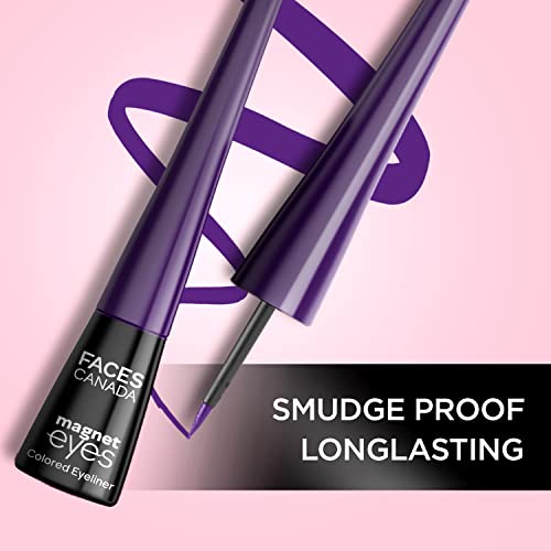 Image of FACESCANADA Magneteyes Color Eyeliner Gel - Dramatic Purple,4Ml|Glossy Finish|24Hr Long-Lasting|Waterproof|Smudgeproof|Precise Application|Intense Color Payoff|Almond Extract & Vitamin E (Pack of 2)