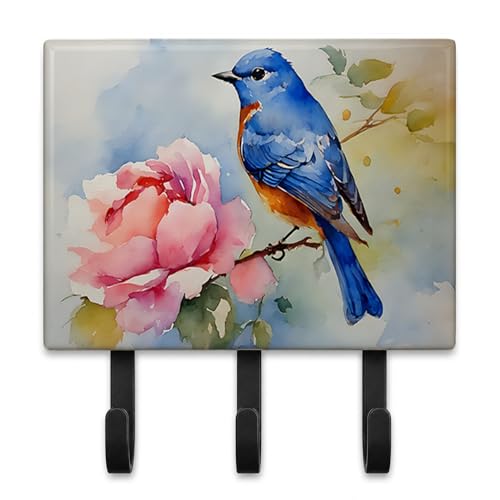 Caroline's Treasures Bluebird Decorative Ceramic Triple Wall Hook