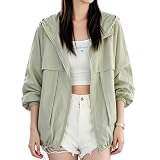 [Ｋａｙｉｙａｓｕ] パーカー レディース 薄手 夏 uvカット 軽量 接触冷感 ラッシュガード アウター 長袖 日焼け防止 遮熱 シアー 涼しい おしゃれ 撥水 通気性 フード付き カジュアル 通勤 M-2XL カイヤス(M グリーン)