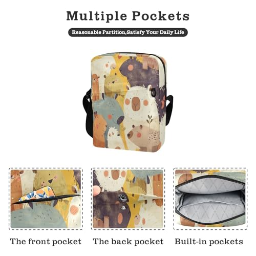 Rustic Simple Capybara messenger bags shoulder bag men women's crossbody handbags Adjustable Strap for work business2