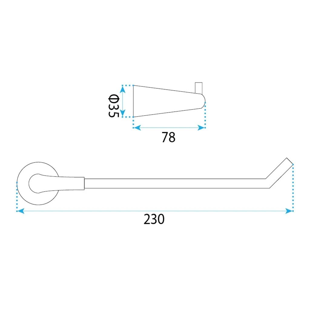 Rea - Portarrollos de Papel higiénico Vibe 16205 - Oro Cepillado - Metal - 7,8 x 22,5 x 3,5 cm