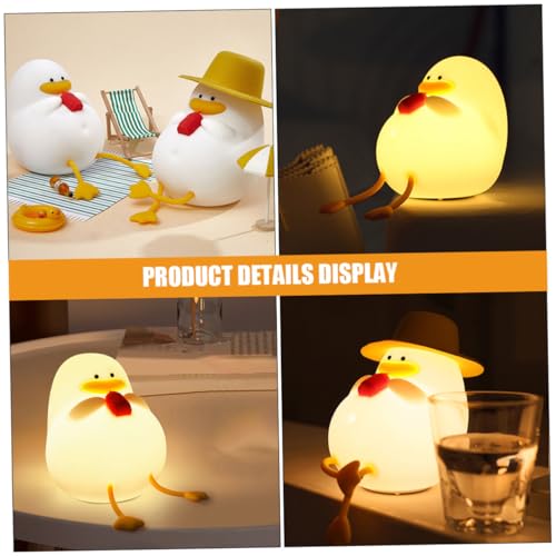 Lámpara nocturna de silicona con forma de pato Toyvian recargable miniatura 6