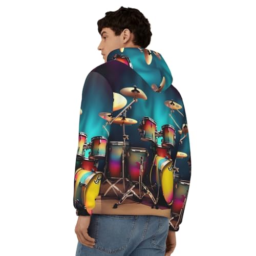 Sweat à capuche imprimé au design cool pour homme, un pull doux toutes saisons