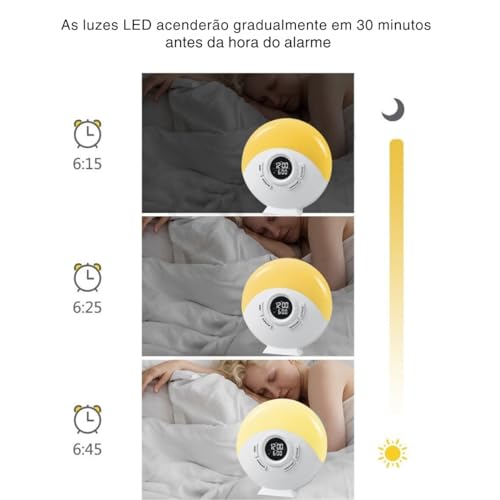 NOVAVIDA, Despertador Digital De Mesa Com Luz De Atmosfera Colorida