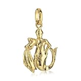NKlaus Kettenanhänger kleines Sternzeichen Wassermann 333 Gelb Gold 8 Karat 16x12mm Horoskop 1237
