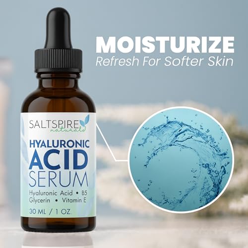 Image of Hyaluronic Acid Serum - Deep Hydration Face Serum with Vitamin B5, Glycerin & Vitamin E | Plumps, Smooths & Restores Moisture Balance | 30 mL / 1 oz