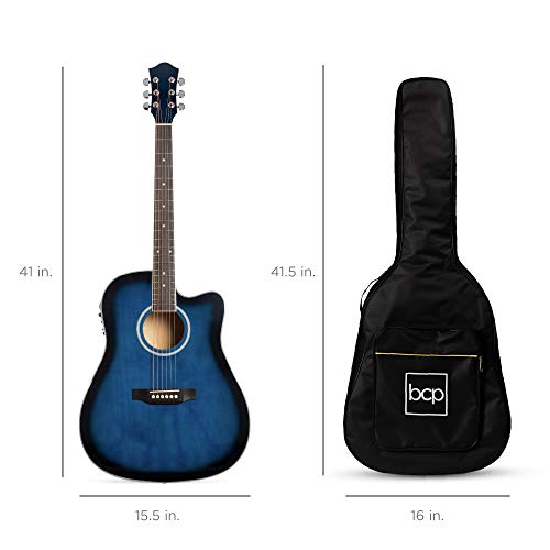 Best Choice Products SKY5496 Beginner Acoustic Electric Guitar Starter Set 41In W/All Wood Cutaway Design thumb #6