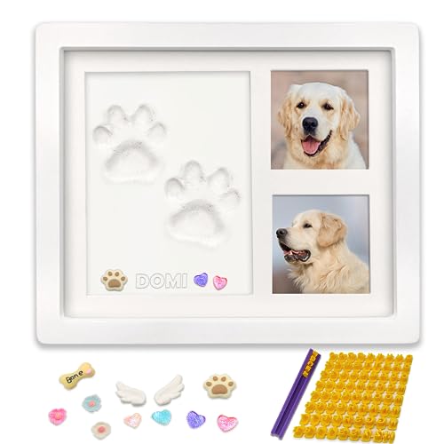 Dog-or-Cat-Pet-Paw-Print-Impression-kit-with-TrinketsPaw-Print-Kit-Keepsake-Large-Clay-AreaPremium-Wooden-Dog-Memorial-Picture-FramePersonalized-Paw-Print-Gift-for-Pet-Lovers-White - Cucciolini Doodles   Dog-or-Cat-Pet-Paw-Print-Impression-kit-with-TrinketsPaw-Print-Kit-Keepsake-Large-Clay-AreaPremium-Wooden-Dog-Memorial-Picture-FramePersonalized-Paw-Print-Gift-for-Pet-Lovers-White