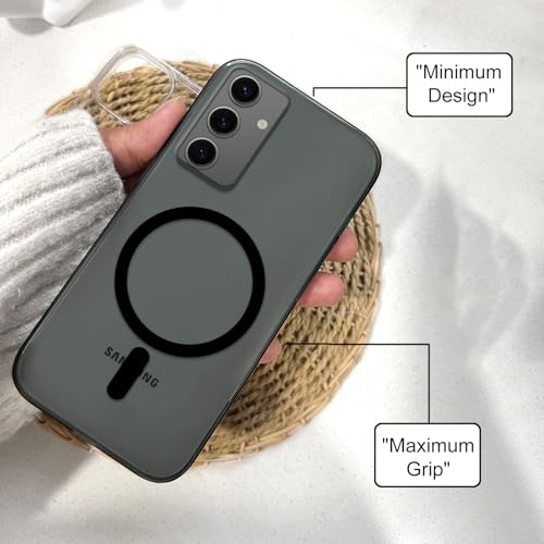Image of COLORflow Back Cover Compatible with Samsung Galaxy A35 5G | Black Crystal Clear | MAG-Safe | Slim Soft Touch Case with Anti-Slip Grip & Camera Protection