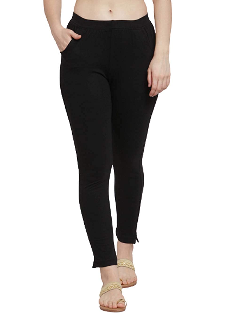 Girl's Slim Fit Jeggings with Side Pockets-picture-12