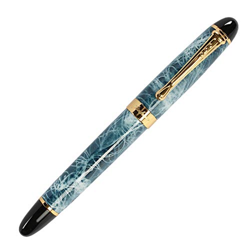 Jinhao X450 Blue Marble Fountain Pen, Medium Nib Gold Trim 16 Styles, Marble blue