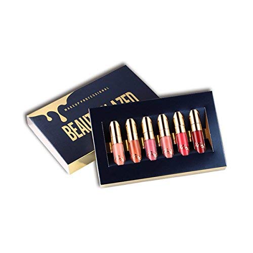 Beauty Glazed Matte Liquid Lipstick Velvet Lipsticks Long Lasting Waterproof Professional Lip Makeup Easy To Wear and Remove Lip Kit Matte Lip Gloss 6 pcs