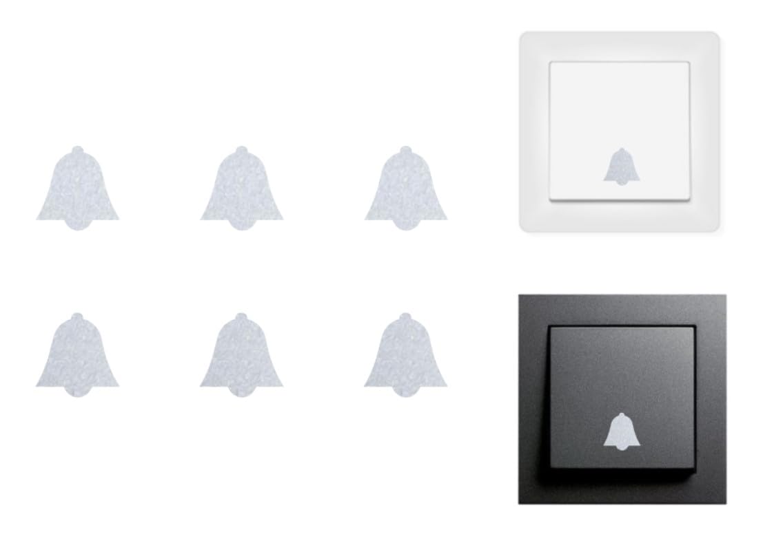 Verkauflade By Chr/Su Silver Pack Of 6 Bells Sticker Symbol Sticker Decal (Rpms4/1) (, 10 Mm)