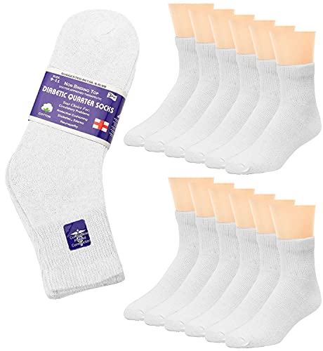 Chaussettes pour diabétiques non contraignantes Falari : lot de 12 paires à tige élastique souple