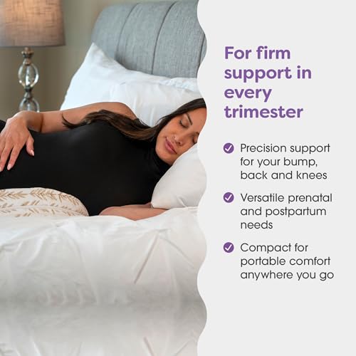 Boppy Wedge Pregnancy Pillow - Compact Support Wedge Maternity Pillow for Back, Knees, Pelvic Floor at Home, Office & Travel with Washable Knit Cover - Taupe Grassland - Image 3